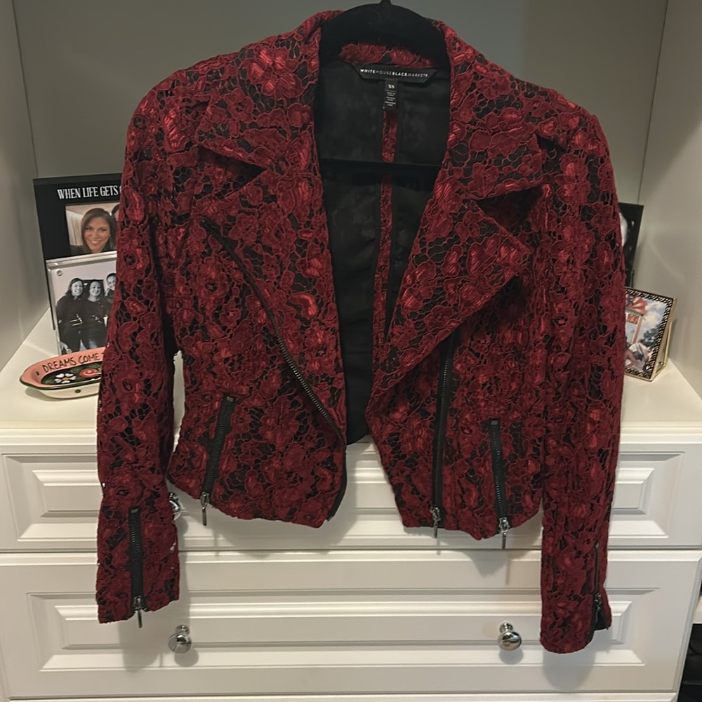 Women's Red Lace Jacket - Picture 3 of 3